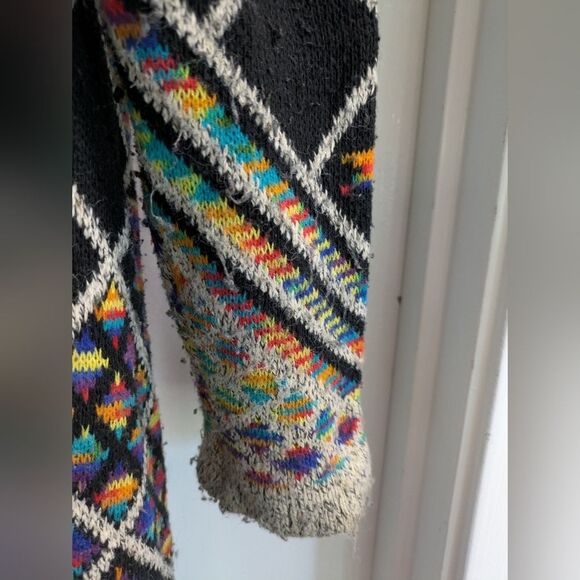 Northern Angel Anthropologie Long Cardigan Boho Duster Aztec Print Sweater S/M - Picture 10 of 11